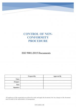 Control of Non-Conforming Procedure
