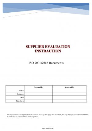 Supplier Evaluation work instruction