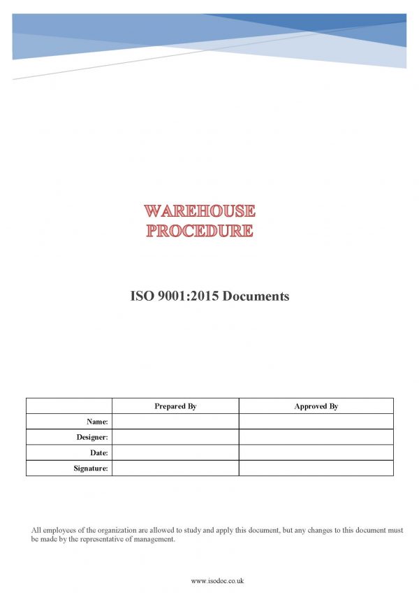 Warehouse Procedure