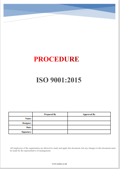 ISO 9001 procedures download