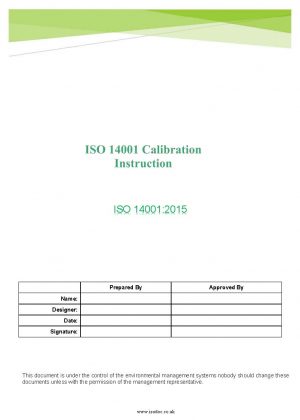 ISO 14001 Calibration Instruction