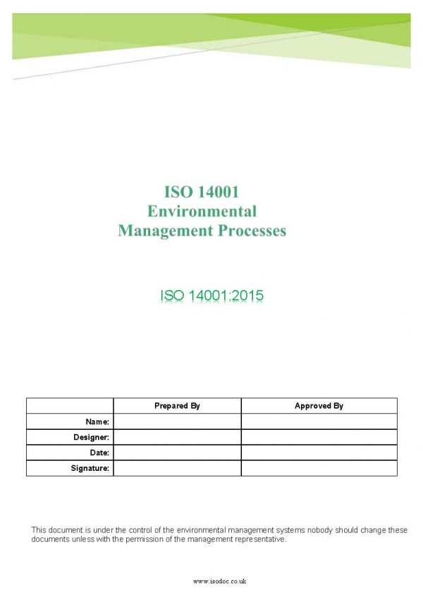 ISO 14001 Environmental Management Processes