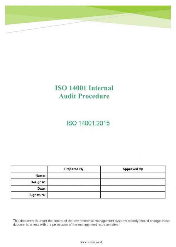 ISO 14001 Internal Audit Procedure