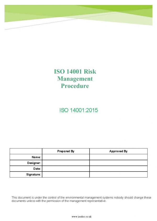 ISO 14001 Risk Management Procedure