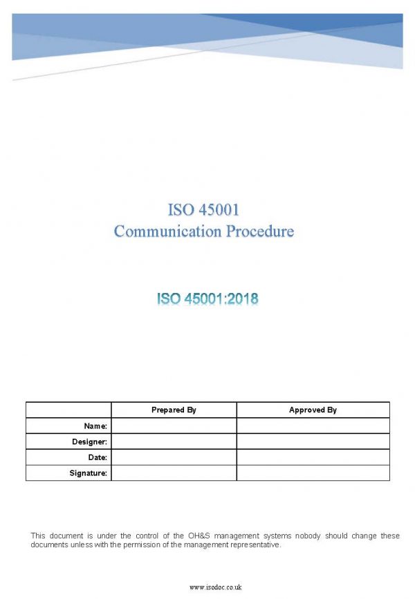 ISO 45001 Communication Procedure