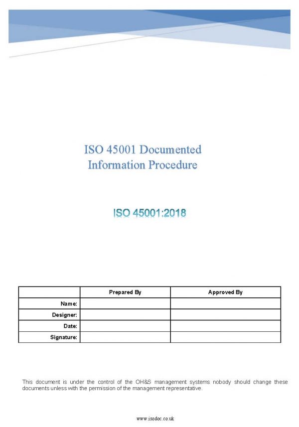 ISO 45001 Documented Information Procedure