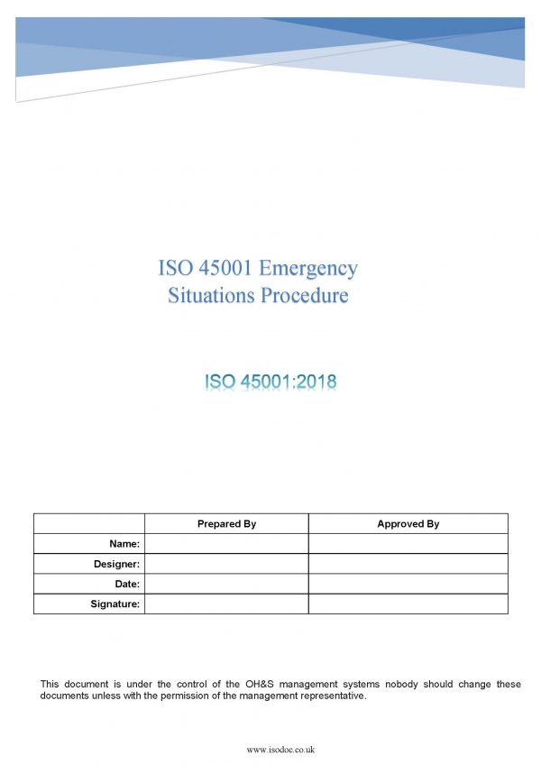 ISO 45001 Emergency Situations