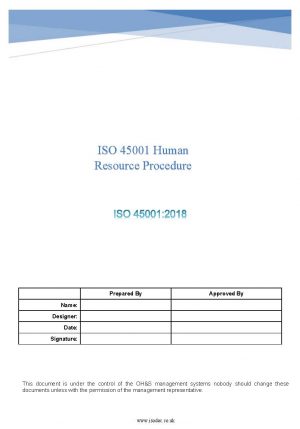 ISO 45001 Human Resource Procedure