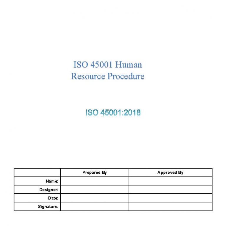 ISO 45001 Human Resource Procedure