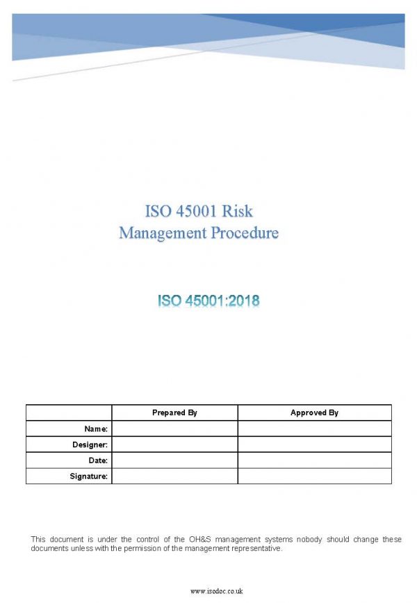 ISO 45001 Risk Management Procedure
